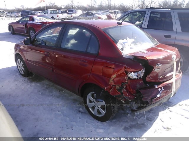 KNADH4A33B6940851 - 2011 KIA RIO LX/SX RED photo 3