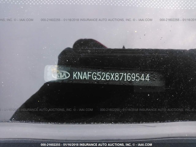 KNAFG526X87169544 - 2008 KIA RONDO LX/EX SILVER photo 9