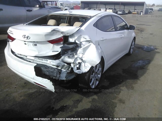 5NPDH4AE0DH218752 - 2013 HYUNDAI ELANTRA GLS/LIMITED WHITE photo 4