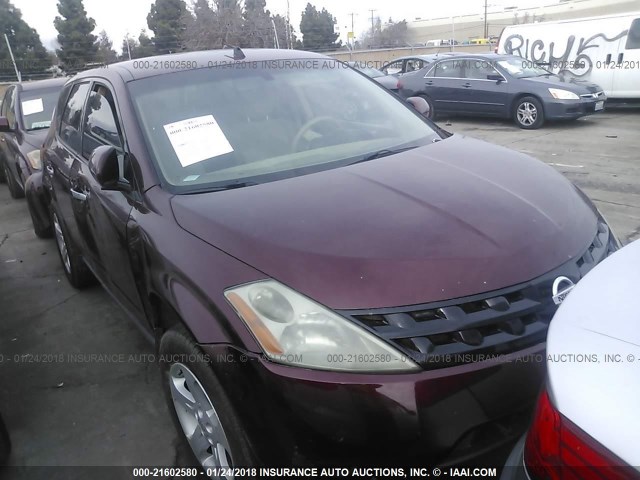 JN8AZ08TX5W327832 - 2005 NISSAN MURANO SL/SE/S BURGUNDY photo 1