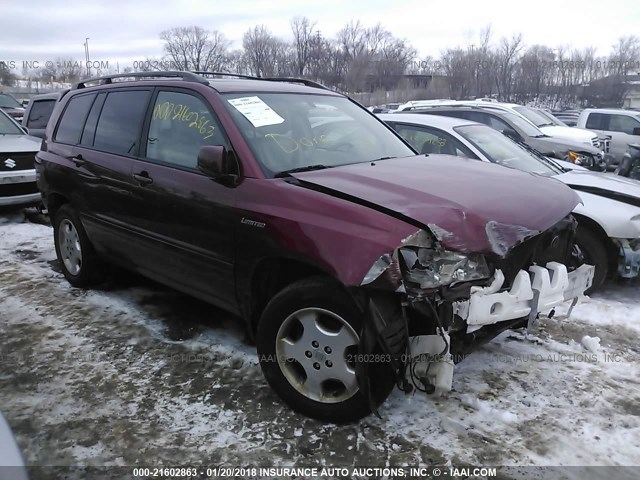 JTEEP21AX50077224 - 2005 TOYOTA HIGHLANDER LIMITED RED photo 1