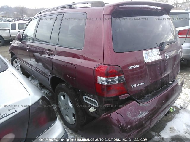 JTEEP21AX50077224 - 2005 TOYOTA HIGHLANDER LIMITED RED photo 3