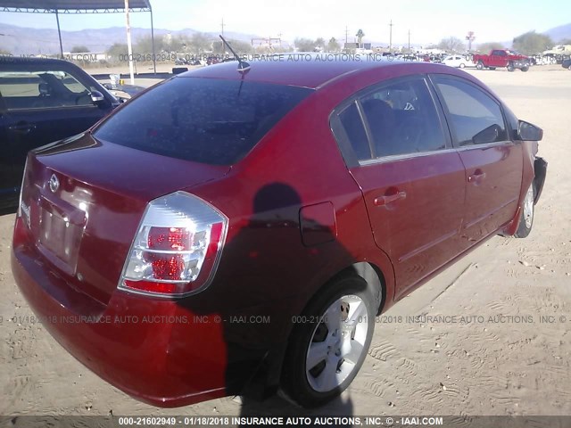 3N1AB61E08L625107 - 2008 NISSAN SENTRA 2.0/2.0S/2.0SL RED photo 4