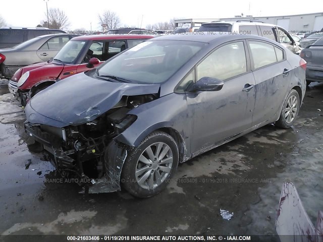 KNAFX4A61G5533582 - 2016 KIA FORTE LX GRAY photo 2