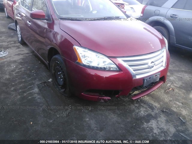 3N1AB7AP7FL683493 - 2015 NISSAN SENTRA S/SV/SR/SL RED photo 6