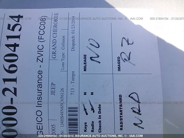 1J4HS48N65C656126 - 2005 JEEP GRAND CHEROKEE LAREDO/COLUMBIA/FREEDOM 银色 照片 7