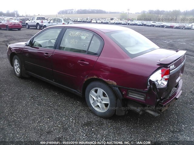 1G1ZT52895F238988 - 2005 CHEVROLET MALIBU LS 勃艮第红 照片 3