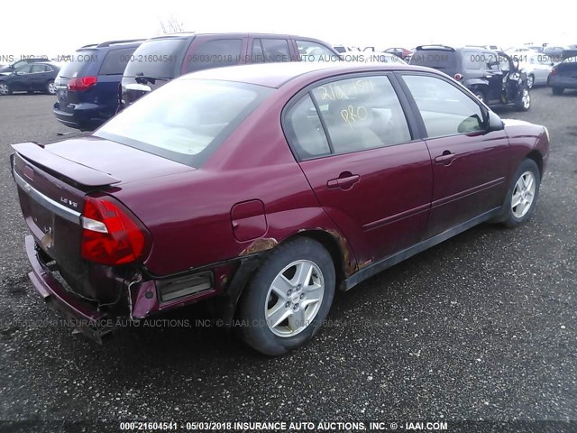 1G1ZT52895F238988 - 2005 CHEVROLET MALIBU LS 勃艮第红 照片 4