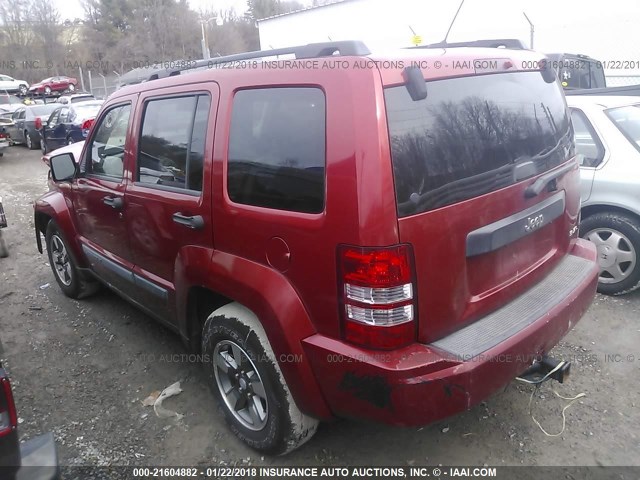 1J8GP28K48W158791 - 2008 JEEP LIBERTY SPORT RED photo 3