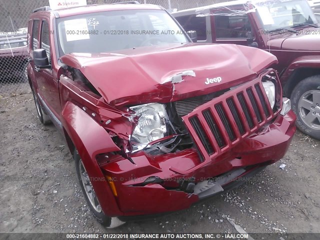 1J8GP28K48W158791 - 2008 JEEP LIBERTY SPORT RED photo 6