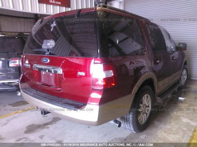 1FMJU1H54EEF18309 - 2014 FORD EXPEDITION XLT/KING RANCH RED photo 4