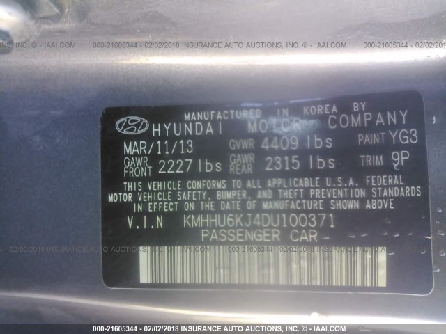 KMHHU6KJ4DU100371 - 2013 HYUNDAI GENESIS COUPE 3.8L GRAY photo 9