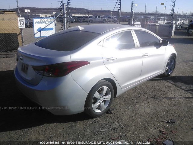 KMHDH4AE2DU526474 - 2013 HYUNDAI ELANTRA GLS/LIMITED SILVER photo 4