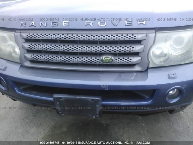 SALSF25406A920785 - 2006 LAND ROVER RANGE ROVER SPORT HSE BLUE photo 6