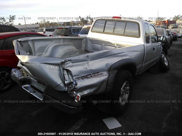 5TESN92N43Z164685 - 2003 TOYOTA TACOMA XTRACAB PRERUNNER ვერცხლისფერი ფოტო 4