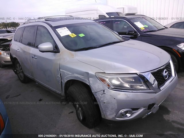 5N1AR2MN7FC695821 - 2015 NISSAN PATHFINDER S/SV/SL/PLATINUM 银色 照片 1