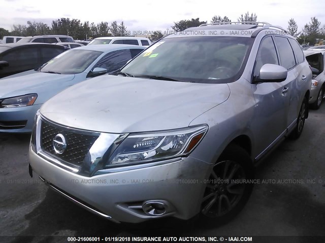 5N1AR2MN7FC695821 - 2015 NISSAN PATHFINDER S/SV/SL/PLATINUM 银色 照片 2