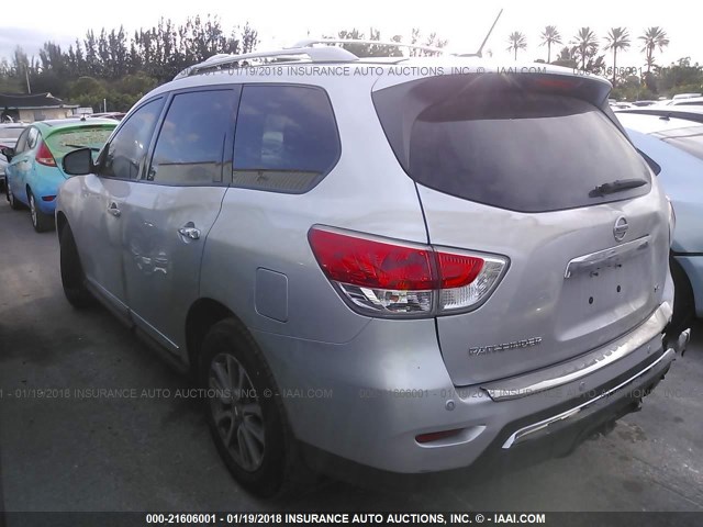 5N1AR2MN7FC695821 - 2015 NISSAN PATHFINDER S/SV/SL/PLATINUM SILVER photo 3