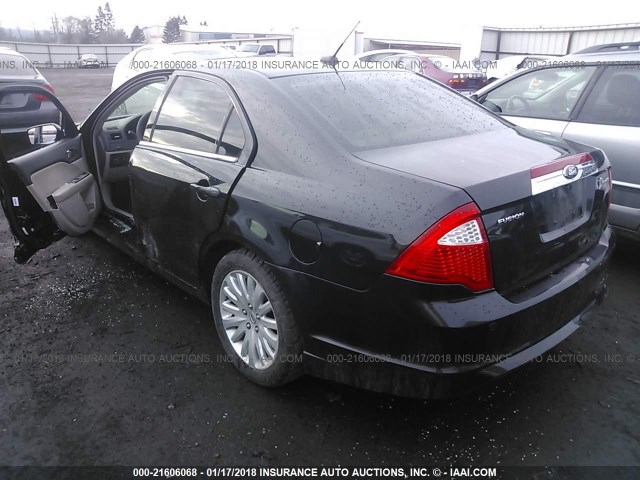 3FADP0L33AR142904 - 2010 FORD FUSION HYBRID BLACK photo 3