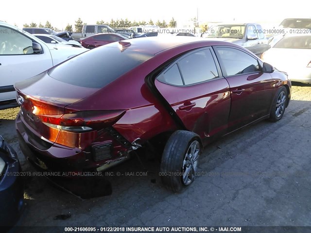 5NPD84LFXHH122963 - 2017 HYUNDAI ELANTRA SE/VALUE/LIMITED RED photo 4