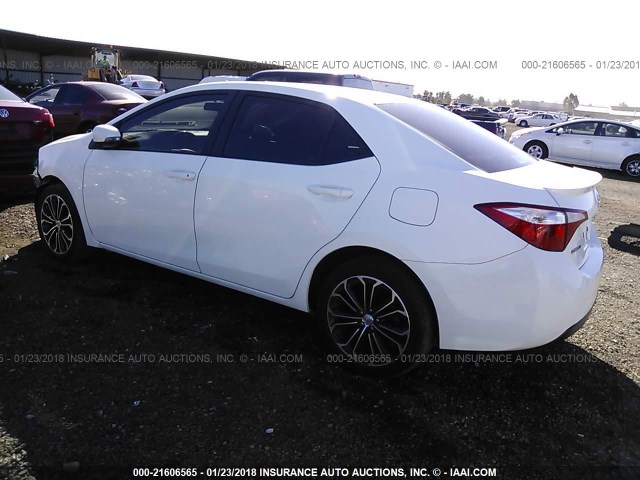 5YFBURHE5FP231296 - 2015 TOYOTA COROLLA L/LE/LE PLS/PRM/S/S PLS WHITE photo 3