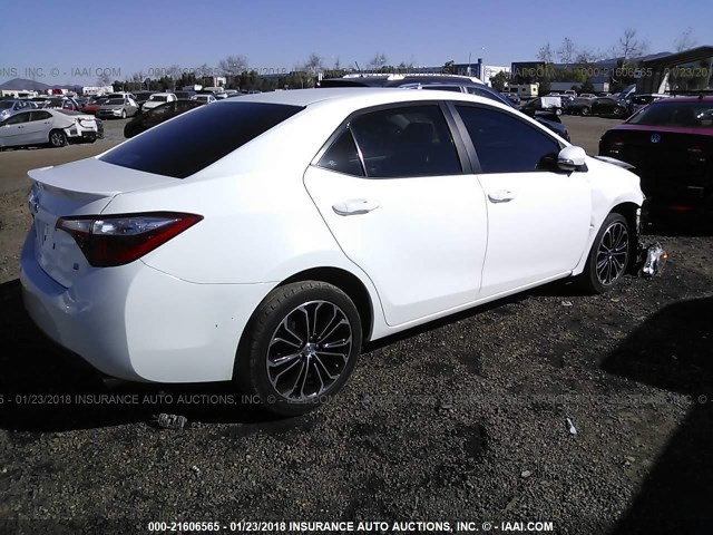 5YFBURHE5FP231296 - 2015 TOYOTA COROLLA L/LE/LE PLS/PRM/S/S PLS WHITE photo 4