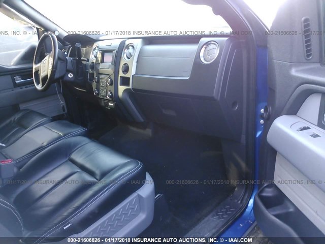 1FTFW1EF6DFA22177 - 2013 FORD F150 SUPERCREW BLUE photo 5