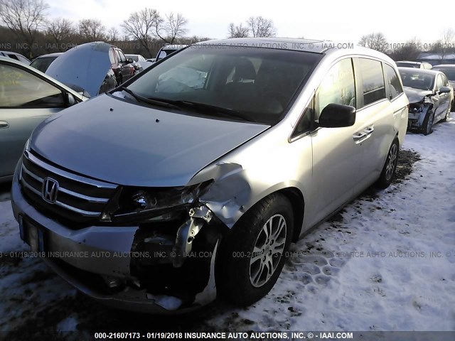 5FNRL5H61CB071332 - 2012 HONDA ODYSSEY EXL SILVER photo 2