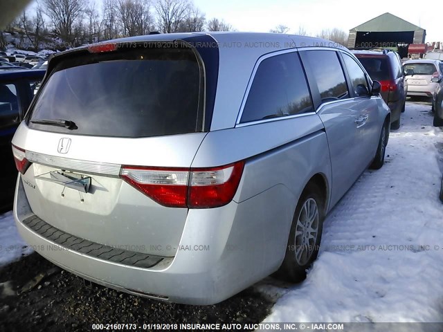 5FNRL5H61CB071332 - 2012 HONDA ODYSSEY EXL SILVER photo 4