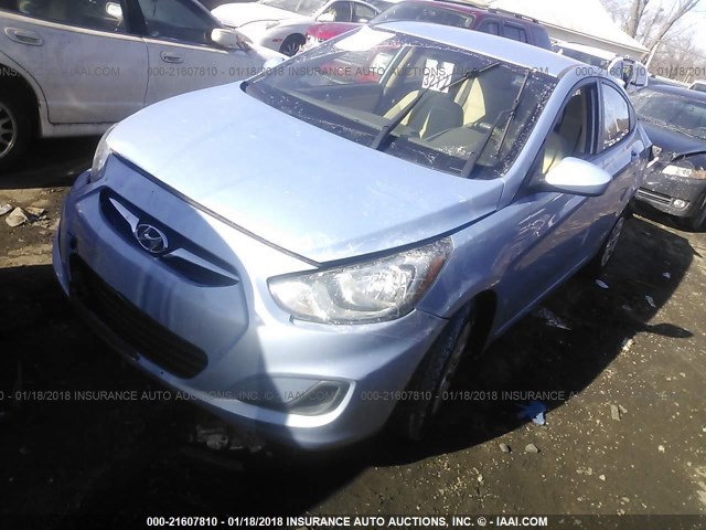 KMHCT4AE4DU446409 - 2013 HYUNDAI ACCENT GLS/GS BLUE photo 2