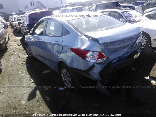 KMHCT4AE4DU446409 - 2013 HYUNDAI ACCENT GLS/GS BLUE photo 3