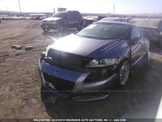 JHMZF1C61CS004139 - 2012 HONDA CR-Z EX SILVER photo 2