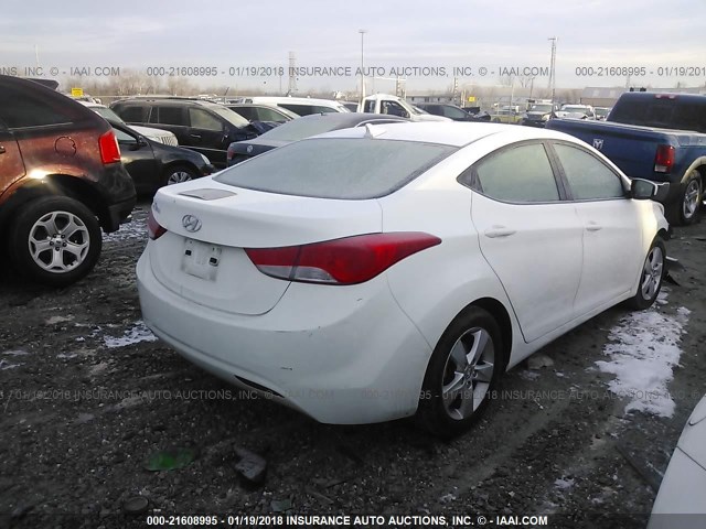 5NPDH4AE0DH387556 - 2013 HYUNDAI ELANTRA GLS/LIMITED WHITE photo 4