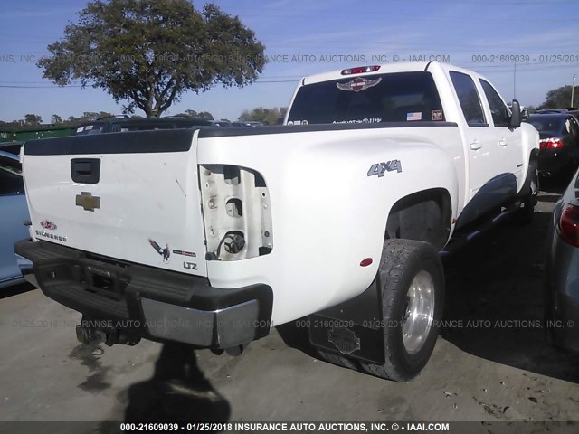 1GC4K1C83DF109302 - 2013 CHEVROLET SILVERADO K3500 LTZ WHITE photo 4