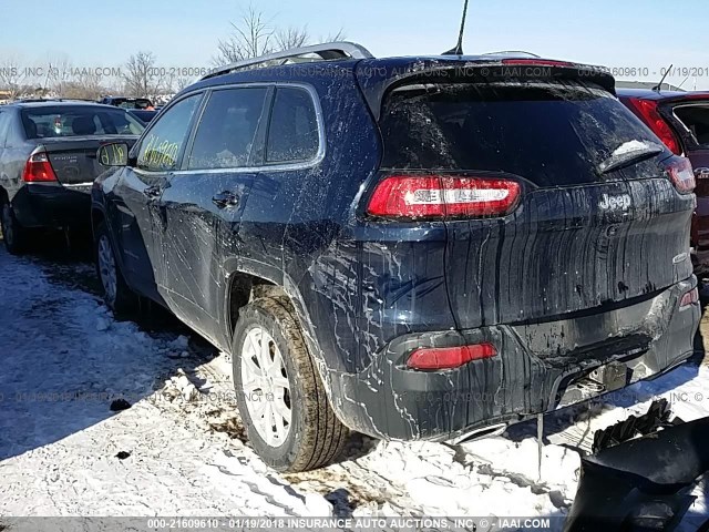 1C4PJLCS5GW159677 - 2016 JEEP CHEROKEE LATITUDE Dark Blue photo 3