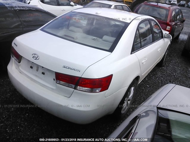 5NPET46C37H247953 - 2007 HYUNDAI SONATA GLS WHITE photo 4