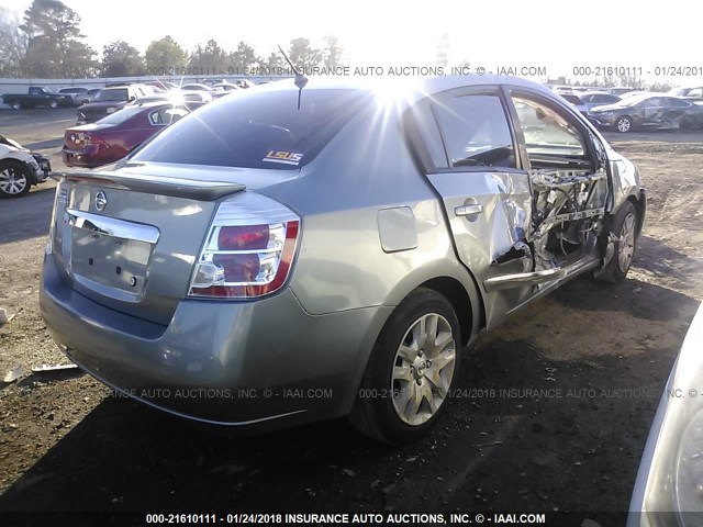 3N1AB6AP4BL664792 - 2011 NISSAN SENTRA 2.0/2.0S/SR/2.0SL GRAY photo 4