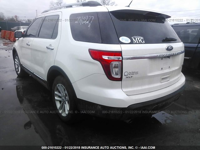 1FM5K7D98DGA53829 - 2013 FORD EXPLORER XLT WHITE photo 3