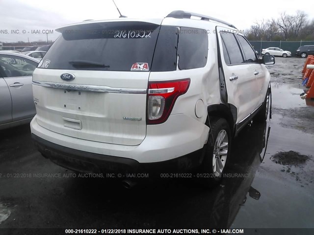 1FM5K7D98DGA53829 - 2013 FORD EXPLORER XLT WHITE photo 4