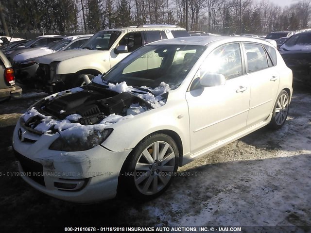 JM1BK34M281144253 - 2008 MAZDA SPEED 3 WHITE photo 2