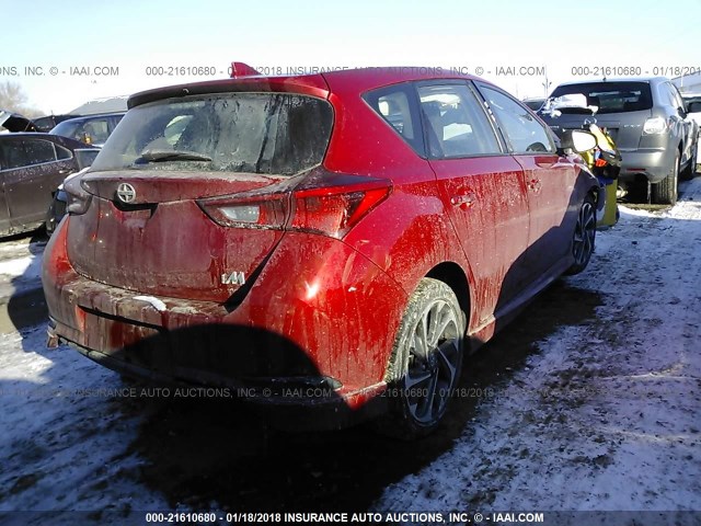 JTNKARJE8GJ517454 - 2016 TOYOTA SCION IM RED photo 4