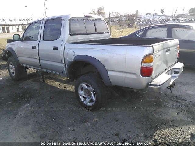 5TEGM92N22Z075849 - 2002 TOYOTA TACOMA DOUBLE CAB PRERUNNER GRAY photo 3