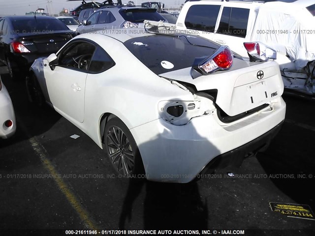 JF1ZNAA19F9704097 - 2015 TOYOTA SCION FR-S WHITE photo 3