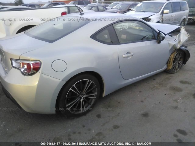 JF1ZNAA13D2732547 - 2013 TOYOTA SCION FR-S SILVER photo 4