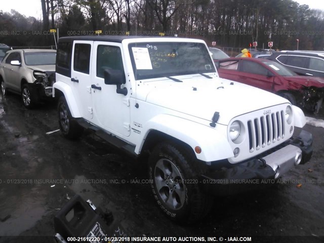 1C4BJWEG8GL292231 - 2016 JEEP WRANGLER UNLIMITED SAHARA WHITE photo 1