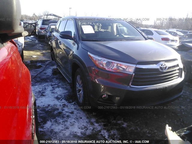 5TDJKRFH7FS217700 - 2015 TOYOTA HIGHLANDER XLE ნაცრისფერი ფოტო 1