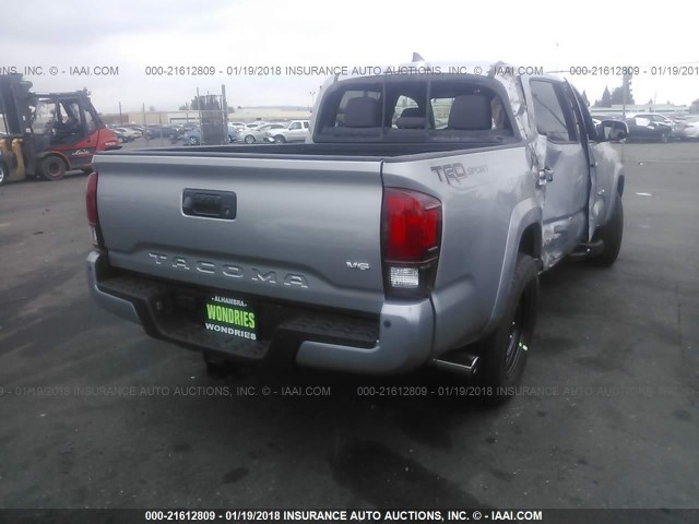 3TMAZ5CN3JM052770 - 2018 TOYOTA TACOMA DBL CAB/SR5/TRD SPORT/OR SILVER photo 4