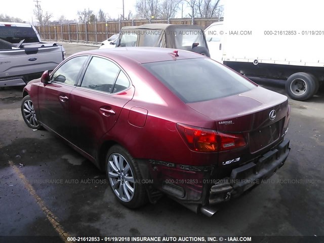 JTHCK262272009954 - 2007 LEXUS IS 250 RED photo 3