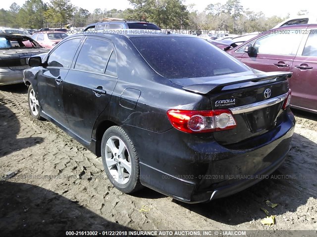 2T1BU4EE8BC687911 - 2011 TOYOTA COROLLA S/LE BLACK photo 3