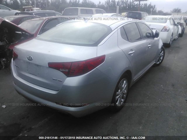 5XXGN4A74DG121329 - 2013 KIA OPTIMA EX SILVER photo 4